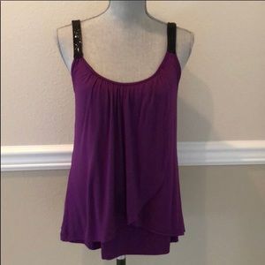 Ella Moss Purple Glitter Strap Top